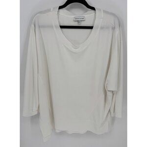 Gibson Latimer Womens Loose Fit White Long Sleeve Top
